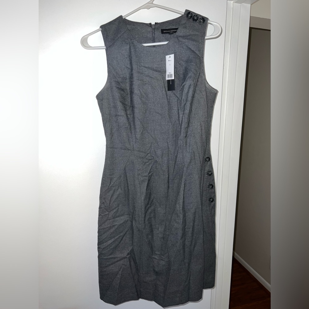 Banana Republic Gray Work Dress Sleeveless